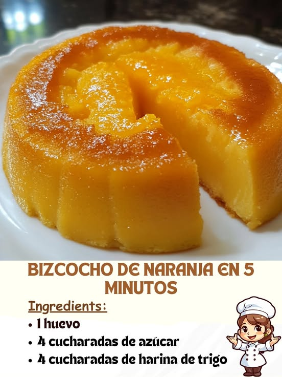 Bizcocho de Naranja en 5 Minutos